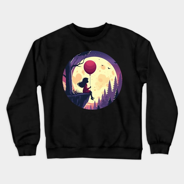 Girl Moon Crewneck Sweatshirt by marAIahARTemis